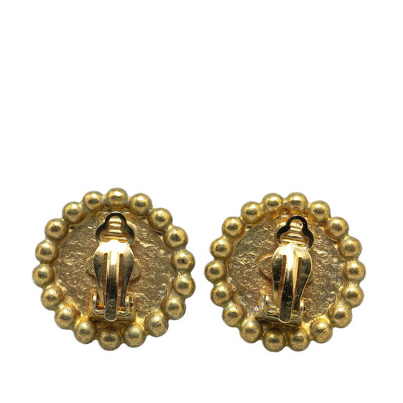 CHANEL Authentic Gold Logo Earrings - Picture 2 of 4